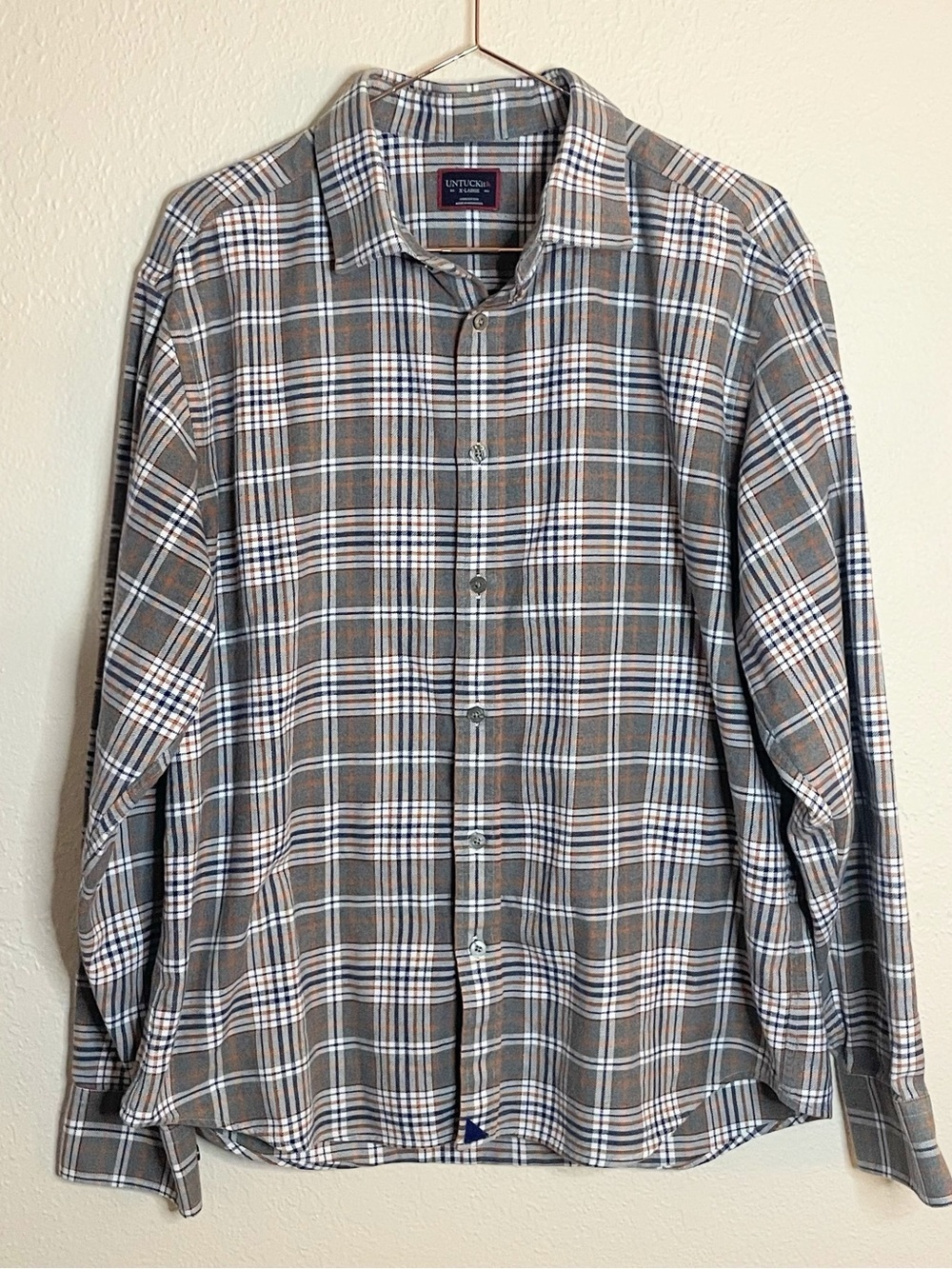 UNTUCKit Quenterra Plaid Button Down Shirt XL 100% Cotton